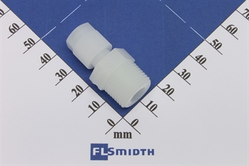 Connector, 6mm-3/8", PVDF