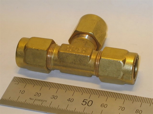 Tee, 10mm, brass