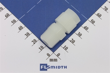 Connector, 10mm-3/8", PVDF