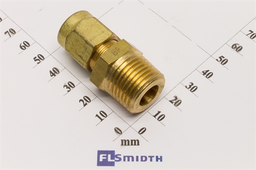 Connector, 1/2"-12mm, brass