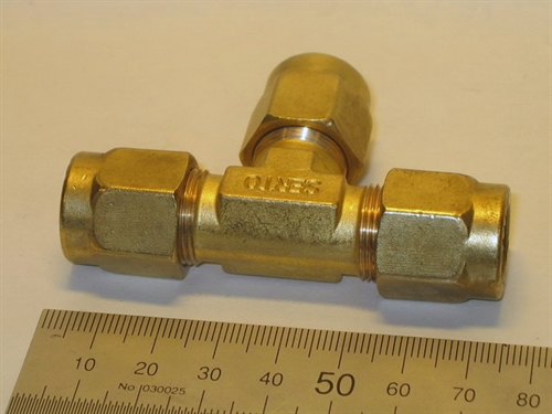 Tee, 12mm, brass