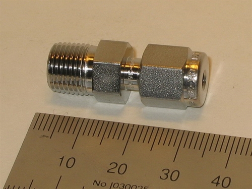 Connector, 1/8"OD-1/8"NPT, SS