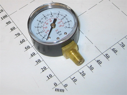 Manometer, R1/8", 0-10 bar