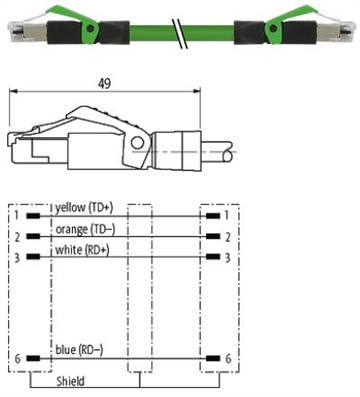 Cable, patch, 5e, 600V, 35 m